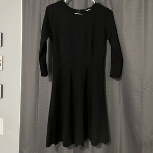 Lulus Black Scallop MIDI Dress